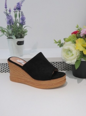 Klapki damskie na koturnie (36-41) W865 BLACK