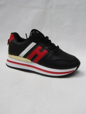 Buty sportowe damskie na płaskim (36-41) E018-3 BLA/RED