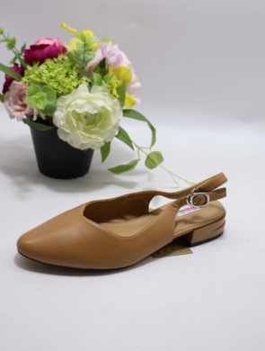Sandały damskie na płaskim (36-41) P-322 CAMEL-SKÓRA