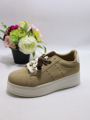 Buty sportowe damskie na płaskim (36-41) C3930 KHAKI