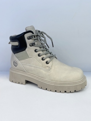 Botki damskie ocieplane na płaskim (36-41) F1009 BEIGE