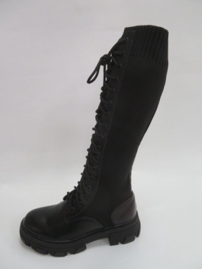 Kozaki damkie na płaskim (36-41) 1999A BLACK