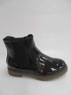 Botki damskie jesienne na płaskim (36-41) 88206 BLACK/PT