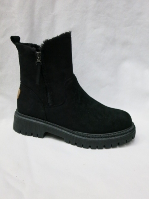 Botki damskie ocieplane na płaskim (36-41) E8216-1 BLACK