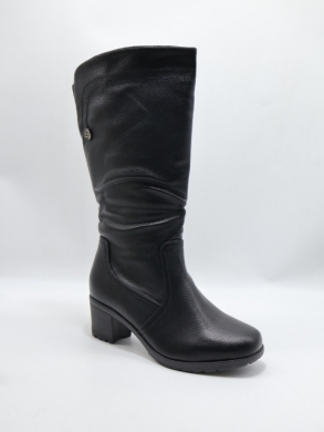 Kozaki damskie ocieplane na obcasie (36-41) 881-3 BLACK
