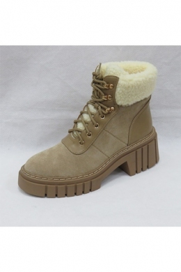 Botki damskie na płaskim (36-41) 8608 KHAKI