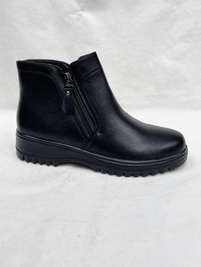 Botki damskie ocieplane na płaskim (36-41) W11-1 BLACK