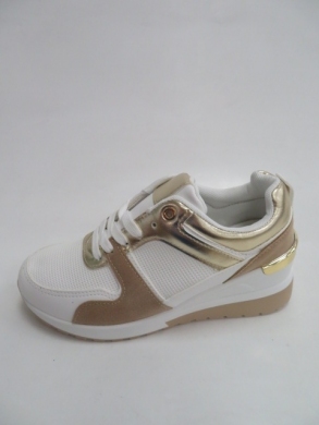 Buty sportowe damskie na koturnie (36-41) AB883 WHITE/BEIGE