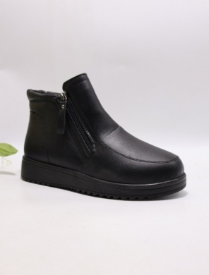 Botki damskie ocieplane na płaskim (36-42) S2310 BLACK
