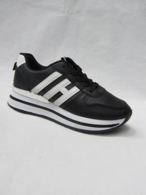 Buty sportowe damskie na płaskim (36-41) E018-4 BLA/WHITE