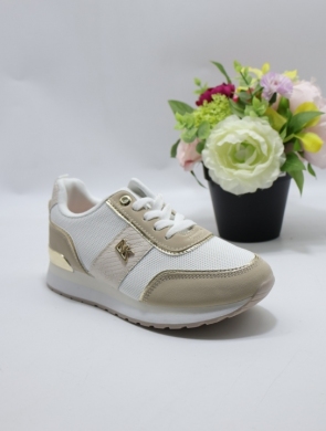 Buty sportowe damskie na płaskim (36-41) J-176 WH/GOLD