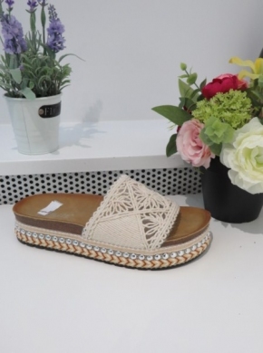 Klapki damskie na koturnie (36-41) AT0674 BEIGE