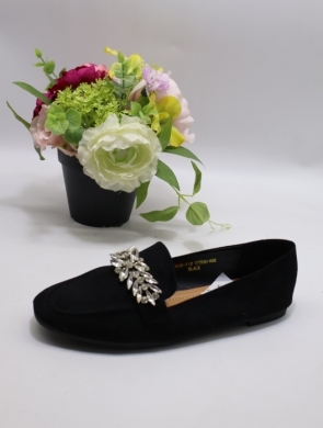 Mokasyny damskie na płaskim (37-40) B1639-112 BLACK