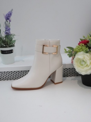 Botki damskie ocieplane na obcasie (36-41) 5626 WHITE