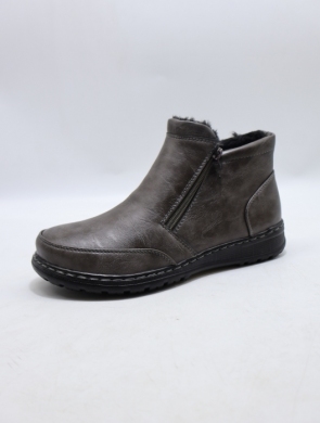 Botki damskie ocieplane na płaskim (36-41) VR633 GREY