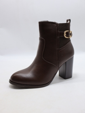 Botki damskie ocieplane na obcasie (36-41) 68191 BROWN