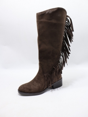 Kozaki damskie na płaskim (36-41) 68340 BROWN