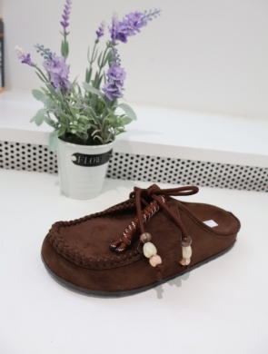 Klapki damskie na płaskim (36-41) 3288 BROWN