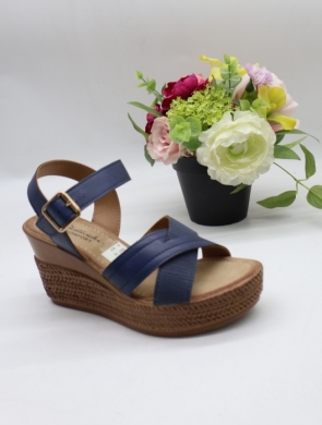 Sandały damskie na koturnie (36-41) 4021 NAVY