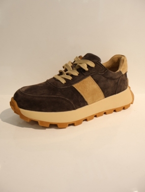 Buty sportowe damskie na płaskim (36-41) GD-LX1081F COFFE/BEIGE