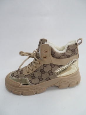 Sneakersy damskie ocieplane niskie (36-41) MB112 KHAKI