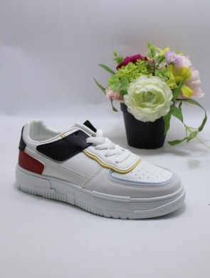 Buty sportowe damskie na płaskim (36-41) BK157 WH/BL