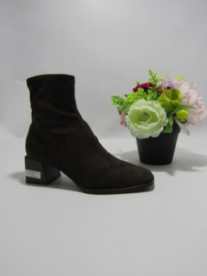 Botki damskie na obcasie (36-41) 9569A-1 BROWN