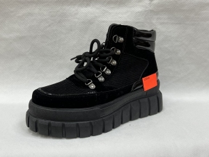Botki damskie na płaskim (36-41) B026-32  BLACK
