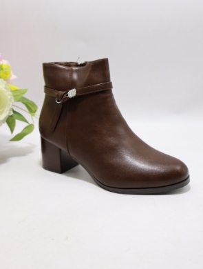 Botki damskie ocieplane na obcasie (36-41) 2915-3 BROWN