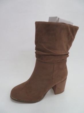 Kozaki damskie ocieplane na obcasie (36-41) S197 KHAKI