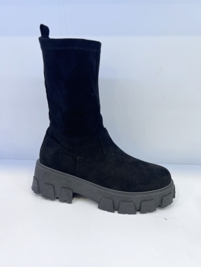 Kozaki damskie na płaskim (36-41) F222 BLACK