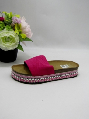 Klapki damskie na koturnie (36-41) W243 FUSHIA