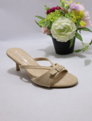 Klapki damskie na szpilce (36-41) B-718 BEIGE