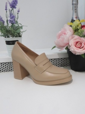 Półbuty damskie na obcasie (36-41) 9146 BEIGE