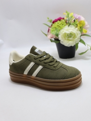 Buty sportowe damskie na płaskim (36-41) 24001 ARMY/GREE