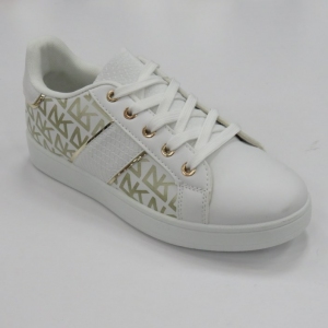 Buty sportowe damskie na płaskim (36-41) QS-59 WHITE/GOLD