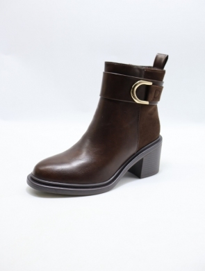 Botki damskie ocieplane na obcasie (36-41) FR831 COFFEE