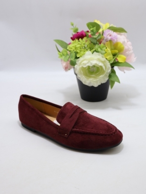 Mokasyny damskie na płaskim (36-41) H8-565 WINE/RED