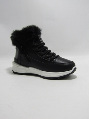 Botki damskie ocieplane na płaskim (36-41) 9131-1 BLK