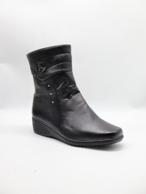 Botki damskie ocieplane na koturnie (37-42) B602 BLACK