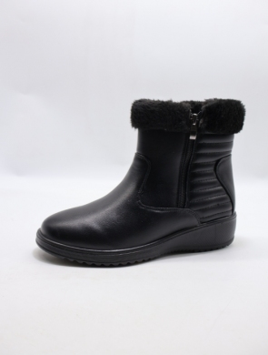 Botki damskie ocieplane na płaskim (36-42) 26300-1 BLACK