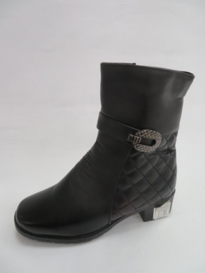 Kozaki damskie ocieplane na obcasie (37-42) A06 BLACK