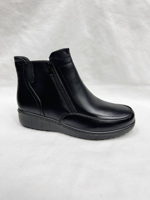 Botki damskie ocieplane na płaskim (36-42) 8140-1 BLACK
