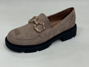 Mokasyny damskie na koturnie (36-41) W-203 KHAKI