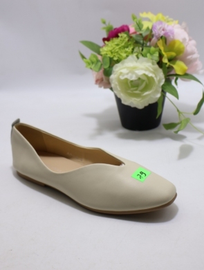 Baleriny damskie (36-41) B-130 BEIGE/SKÓRA