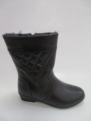 Kozaki damskie ocieplane na płaskim (36-41) X9809 BLACK