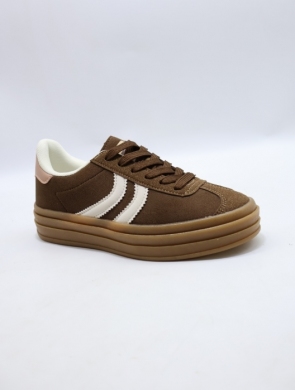 Buty sportowe damskie na płaskim (36-41) 9181 BROWN