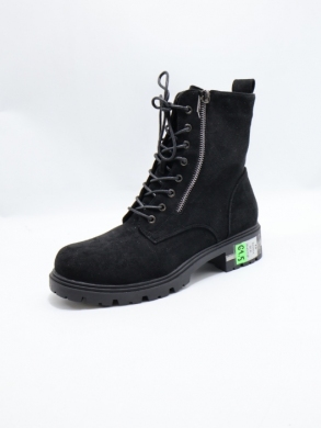 Botki damskie ocieplane na płaskim (36-41) X2305A BLACK