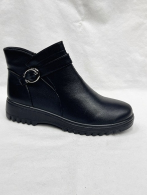 Botki damskie ocieplane na płaskim (39-43) DW11-2 BLACK
