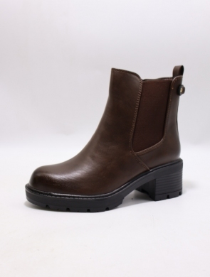 Botki damskie ocieplane na obcasie (36-41) BOT-03 BROWN